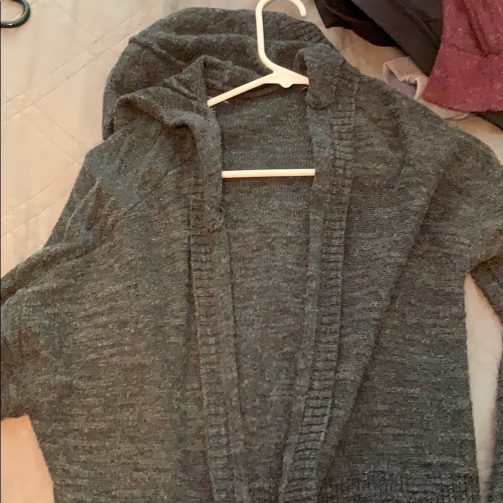 american eagle size small grey cardigan DARK GREY